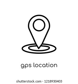GPS Location icon. Trendy modern flat linear vector GPS Location icon on white background from thin line Maps and Locations collection, editable outline stroke vector illustration