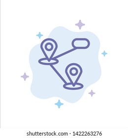 Gps, Location, Map Blue Icon on Abstract Cloud Background