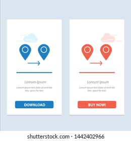Gps, Location, Map  Blue and Red Download and Buy Now web Widget Card Template