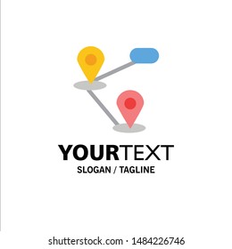 Gps, Location, Map Business Logo Template. Flat Color. Vector Icon Template background
