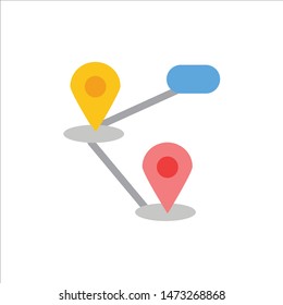 Gps, Location, Map  Flat Color Icon. Vector icon banner Template