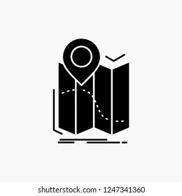 gps, location, map, navigation, route Glyph Icon. Vector isolated illustration