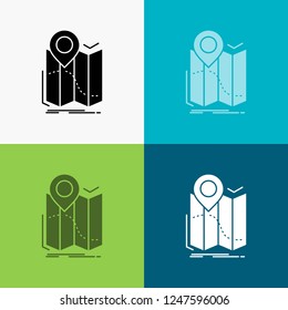 gps, location, map, navigation, route Icon Over Various Background. glyph style design, designed for web and app. Eps 10 vector illustration