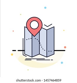 gps, location, map, navigation, route Flat Color Icon Vector