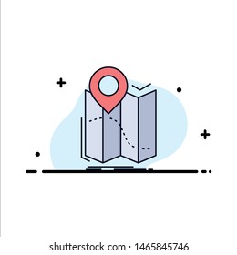 gps, location, map, navigation, route Flat Color Icon Vector. Vector Icon Template background
