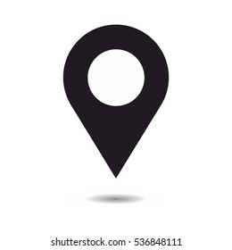 GPS location map pin icon isolated on white background. Global positioning system pin vector. 