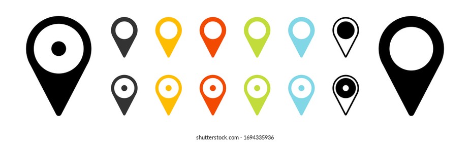 GPS location. Map pointer icon. Travel and tourism. Isolated over white background. Vector illustration