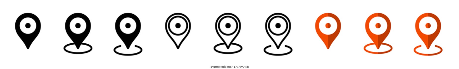 GPS location. Map pointer icon. Travel and tourism. Isolated over white background. Vector illustration