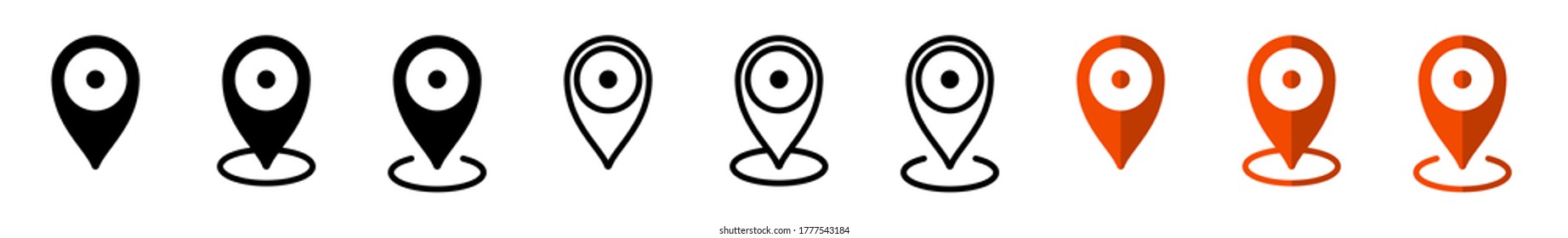 GPS location. Map pointer icon. Travel and tourism. Isolated over white background. Vector illustration