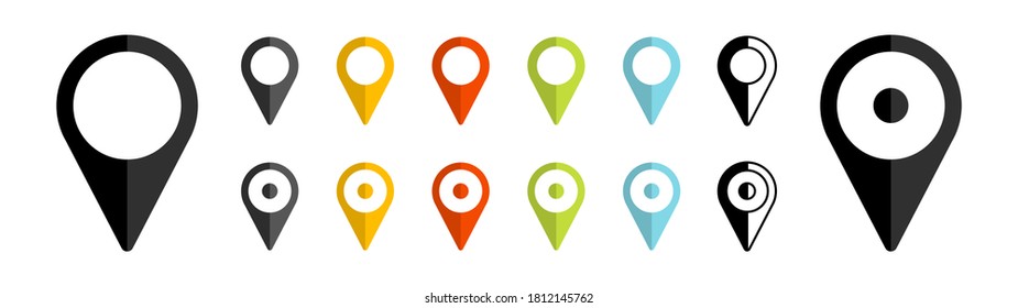 GPS location. Map pointer icon. Travel and tourism. Isolated over white background. Vector illustration