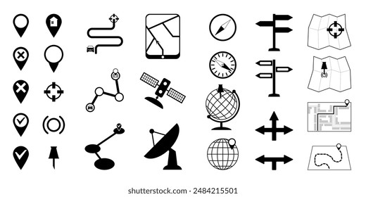 GPS. Location. Map. The route. Navigator. Illustration