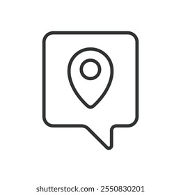 GPS-Positionsmeldung, Symbol im Liniendesign. GPS, Standort, Nachricht, Kommunikation, Text, Karte, Koordinaten auf weißem Hintergrund Vektor. GPS-Standortnachricht, editierbares Strichsymbol