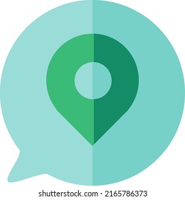 Gps location mobile phone app button icon vector. Web site or smartphone application symbol for showing user or device map position. Locate information option flat cartoon illustration