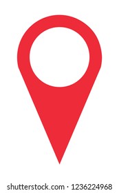 GPS Location Pin / Drop Pin / Drop Sign In Red