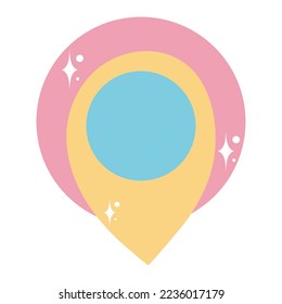 gps location pin icon flat isolated