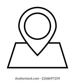 icono de línea de pin de ubicación de gps aislado