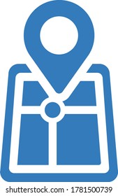 Gps, location, pointer icon / blue color