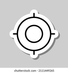 GPS, location simple icon. Flat desing. Sticker with shadow on gray background.ai