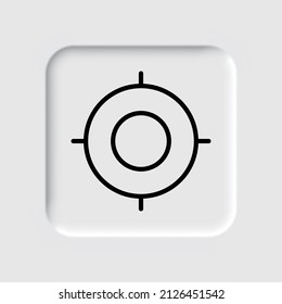 GPS, location simple icon. Flat desing. Neumorphism design.ai