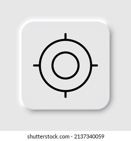 GPS, location simple icon. Flat desing. Neumorphism design.ai