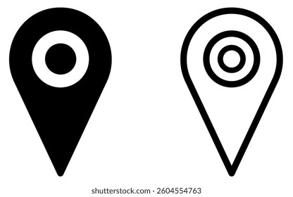 GPS location symbol collection. Set of location icons. Modern map markers. Vector illustration on a white background