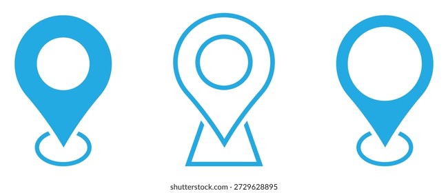 GPS location symbol flat and outline icon. Minimal GPS location symbol available in flat and outline styles. Suitable for mobile applications, maps, dashboards, and digital navigation graphics. vector illustration.