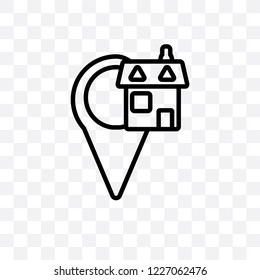 GPS Location vector linear icon isolated on transparent background, GPS Location transparency concept can be used for web and mobile