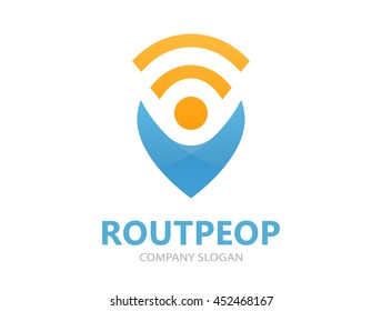 GPS locator design vector template. Pin maps symbol