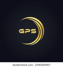 GPS logo. G P S design. White GPS letter. GPS, G P S letter logo design. G P S letter logo design in GOLD, 