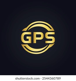 GPS logo. G P S design. White GPS letter. GPS, G P S letter logo design. G P S letter logo design in GOLD, 