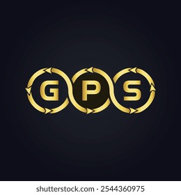 GPS logo. G P S design. White GPS letter. GPS, G P S letter logo design. G P S letter logo design in GOLD, 