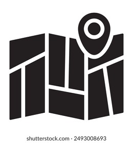 GPS map black icon. vector illustration.