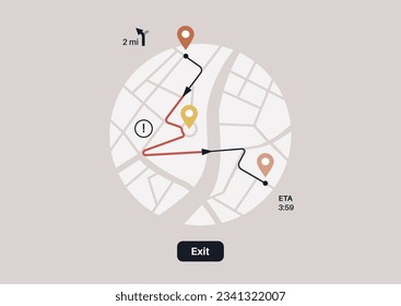 Un mapa GPS que muestra una congestión de tráfico significativa que causa dificultades para el desplazamiento diario