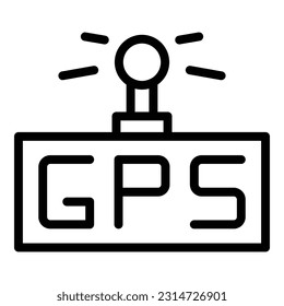 Gps map icon outline vector. Place route. Earth find