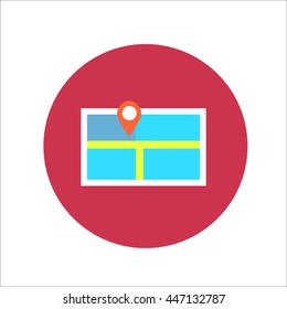 GPS Map Icon Vector. 