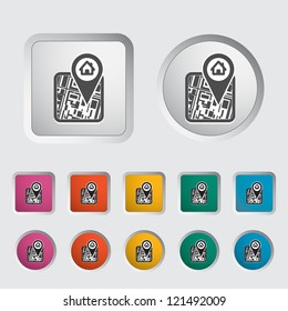 GPS map icon. Vector illustration.