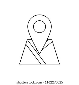 Gps map isolated line icon, vector illustration design. Logistics collection.