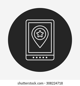 GPS map line icon
