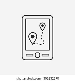 GPS map line icon