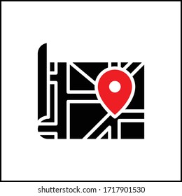ilustración vectorial de icono negro de ubicación de mapa gps