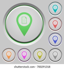 GPS map location details color icons on sunk push buttons