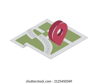 icono de ubicación de mapa gps isométrico