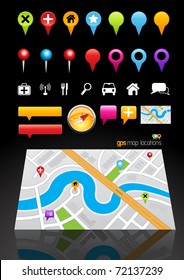 GPS Map Location Markers. Vector illustration