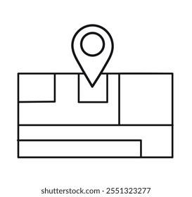 gps map location pin icon line style