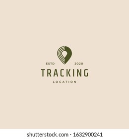 Gps, map logo design retro vintage