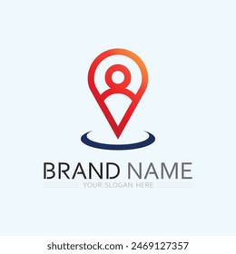 GPS and MAP logo  navigator sign  location symbol design vector illustration