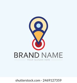 GPS and MAP logo  navigator sign  location symbol design vector illustration
