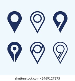 GPS and MAP logo  navigator sign  location symbol design vector illustration