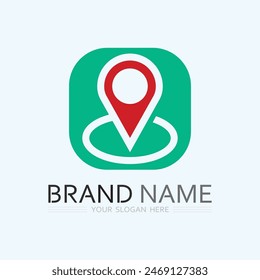 GPS and MAP logo  navigator sign  location symbol design vector illustration