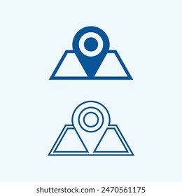 GPS y MAP logo navigator signo ubicación símbolo diseño Ilustración vectorial